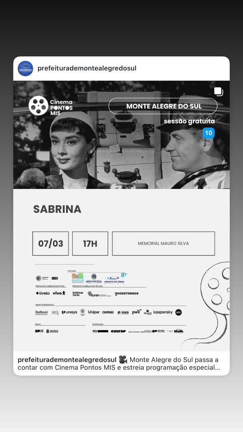 Post do instagram da Prefeitura de Monte Alegre do Sul