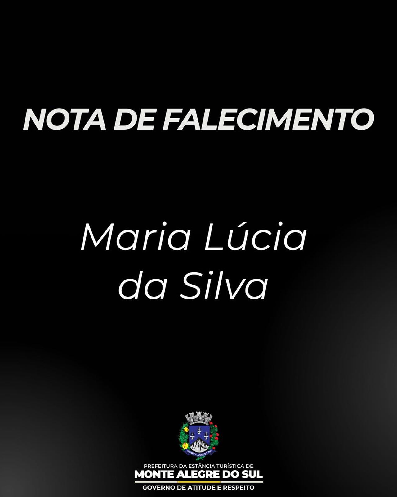 Post do instagram da Prefeitura de Monte Alegre do Sul