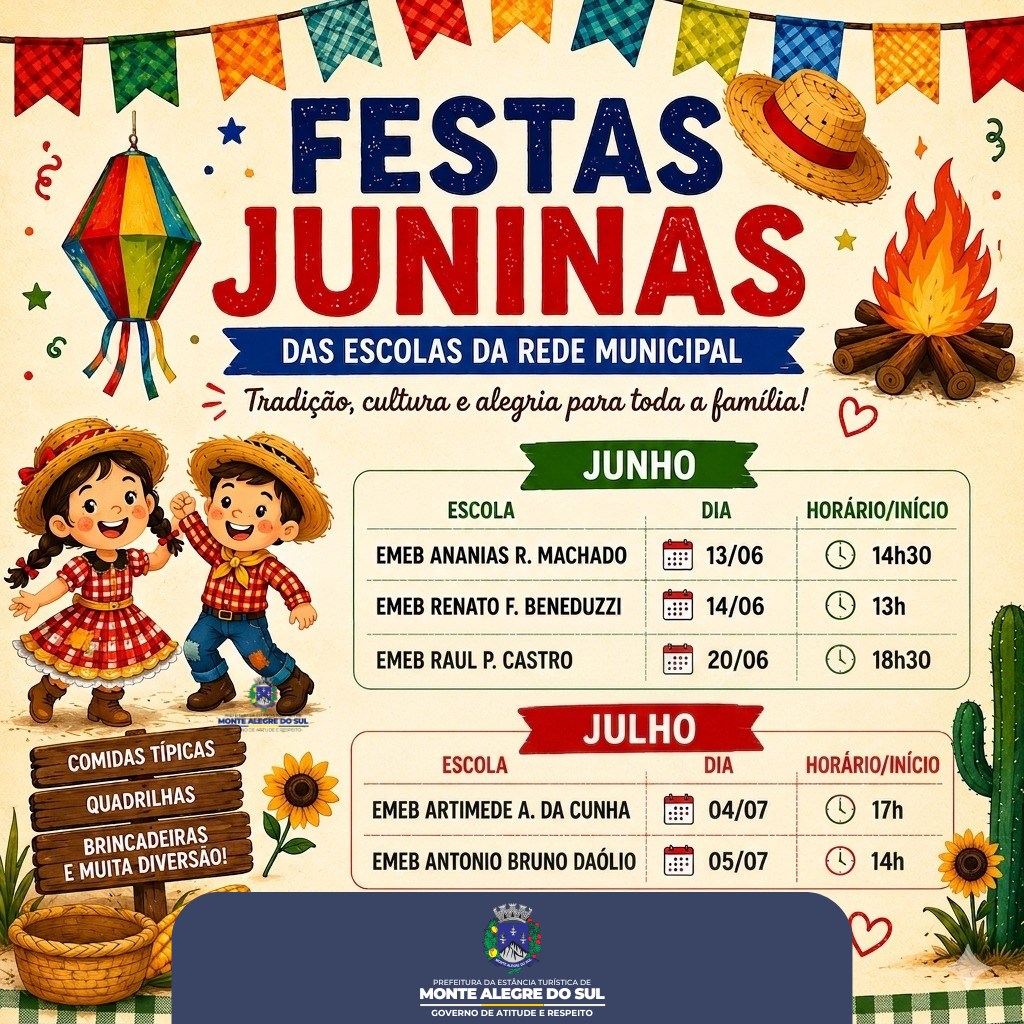 Post do instagram da Prefeitura de Monte Alegre do Sul
