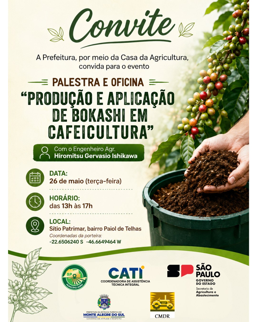 Post do instagram da Prefeitura de Monte Alegre do Sul