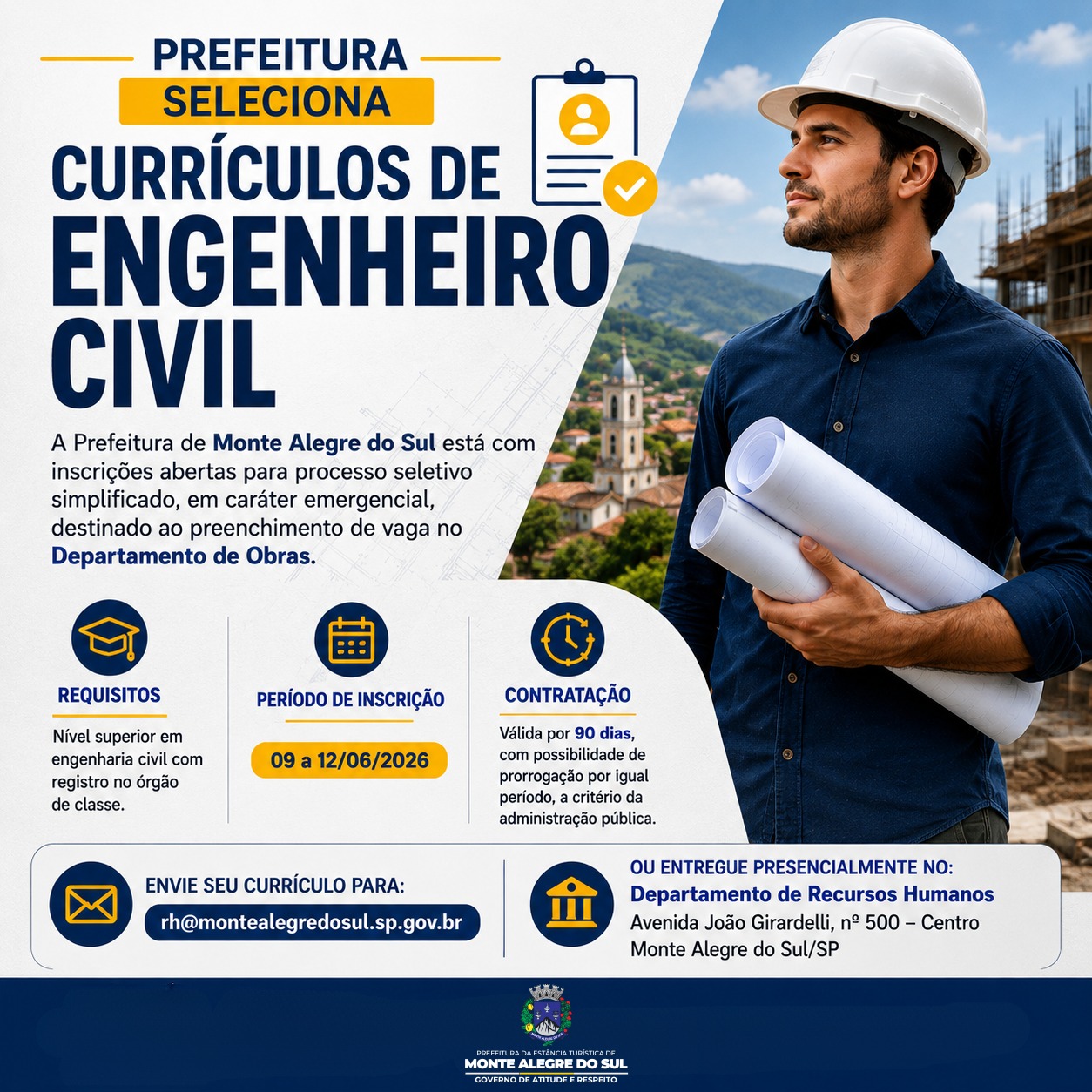 Post do instagram da Prefeitura de Monte Alegre do Sul