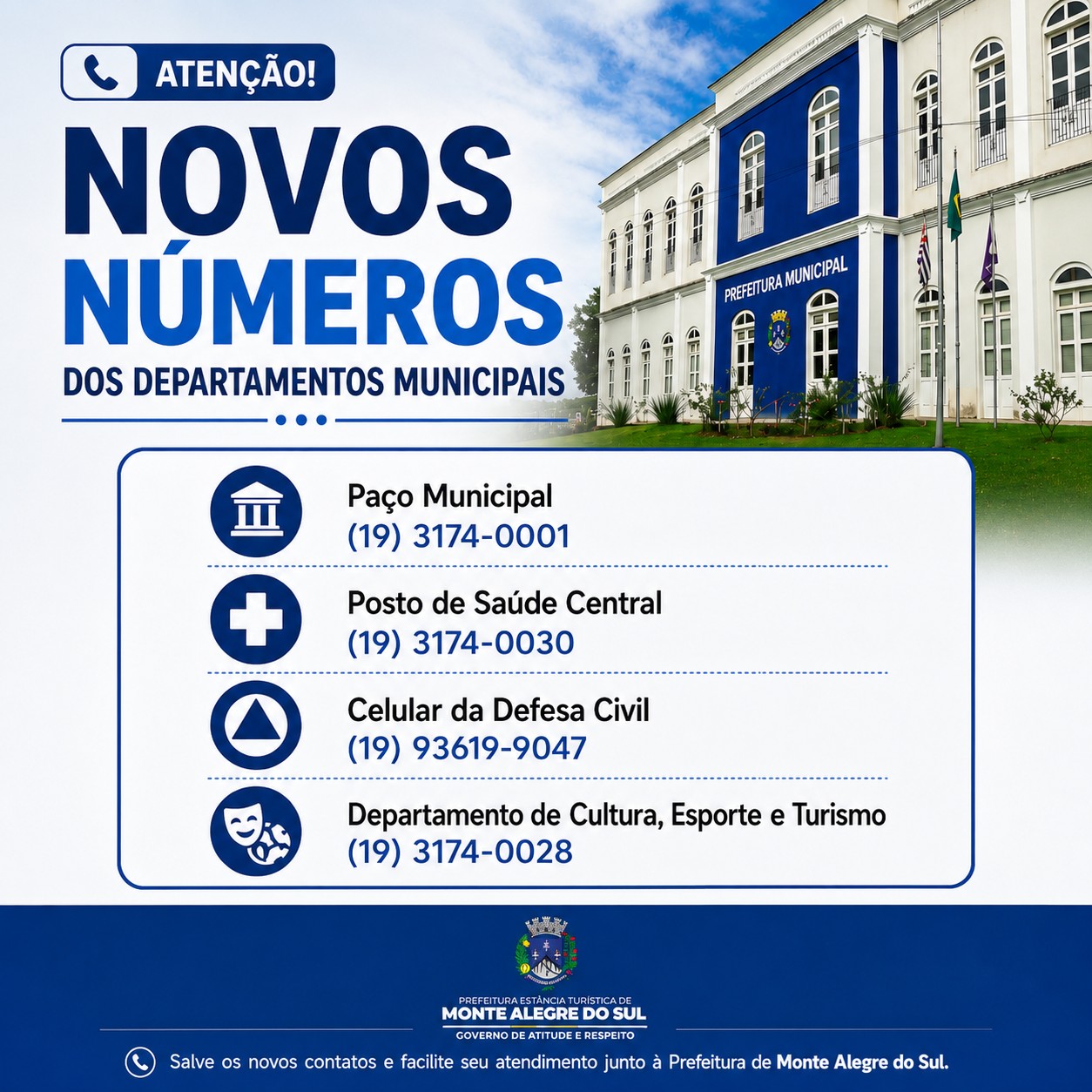 Post do instagram da Prefeitura de Monte Alegre do Sul