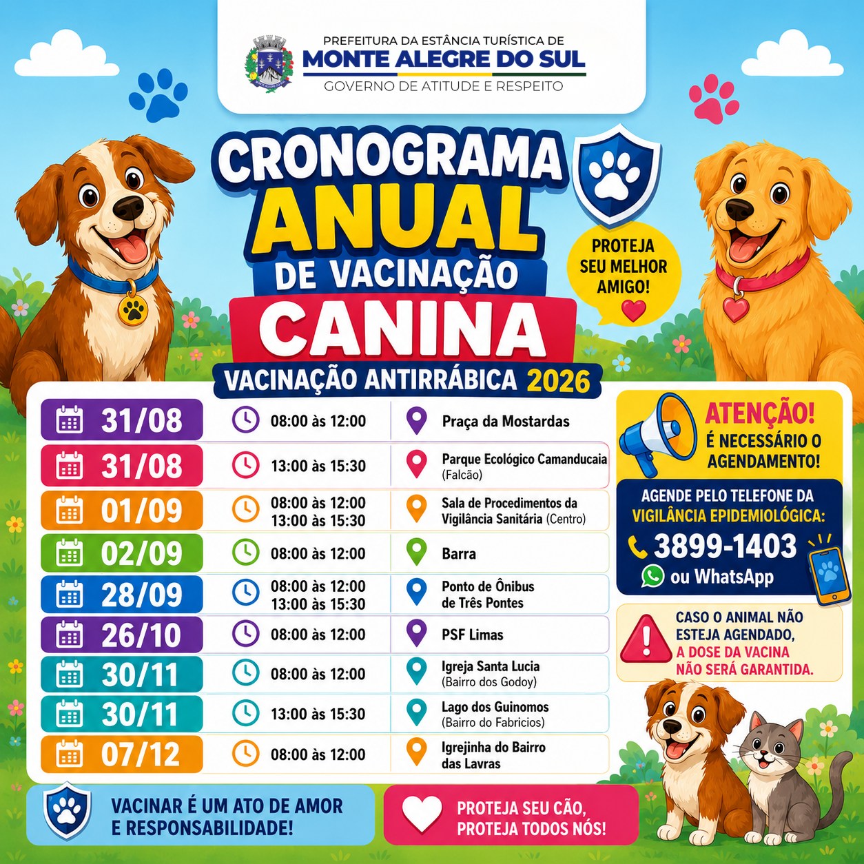 Post do instagram da Prefeitura de Monte Alegre do Sul